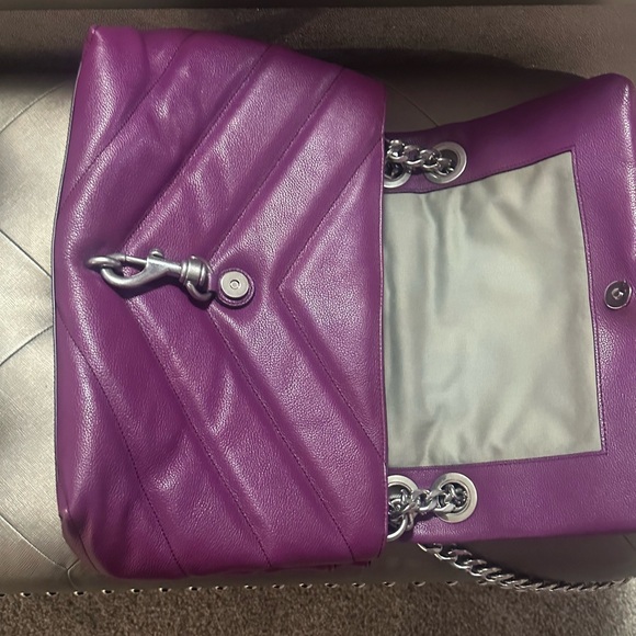 Rebecca Minkoff Edie Maxi Shoulder bag- Purple Leather - Picture 4 of 9